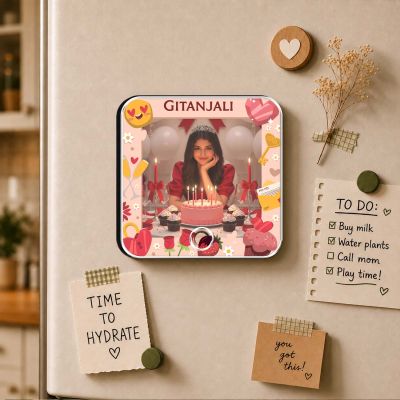 Birthday Gift for Sister & Bestie Customized Musical Fridge Audio Message Gift  Rechargeable Sound Magnet Photo Frame Magnet for Refrigerator